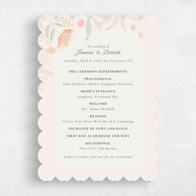 Beige Scalloped Wedding Program - Blysse