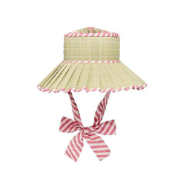 Women's Lorna Murray Hat, Reversible Straw Pleated Sun Hat, Wide Brim Foldable Casual Outdoor Beach Sun Hat for Summer