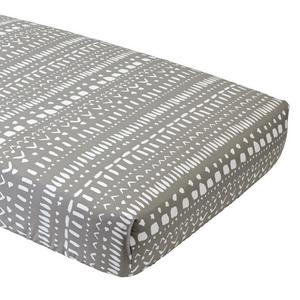 Organic Wild Excursion Grey Tribal Crib Fitted Sheet