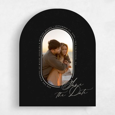 Black Arch Wedding Save the Date - St Lucia Photo