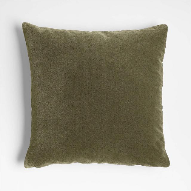 Faux Mohair Linen 20"x20" Garden Green Throw Pillow with Down-Alternative Insert