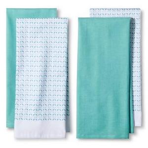 4pk Blue Shapes Kitchen Towel - Room Essentials™