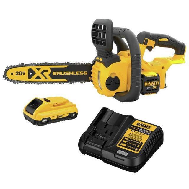 Dewalt DCCS620BDCB240C-BNDL 20V MAX XR Brushless Lithium-Ion 12 in. Compact Chainsaw and 20V MAX 4 Ah Lithium-Ion Battery and Charger Starter Kit Bundle