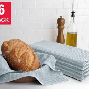 Turkish Kitchen Towels, 6-piece Set: Light Blue