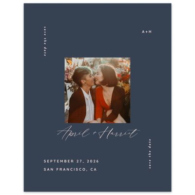 Blue Elegant Wedding Digital Save the Date - Gilmore Photo