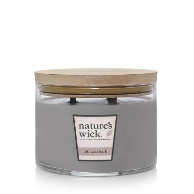 18oz Lidded Glass Jar 3-Wick Candle Tobacco Bark - Nature&#39;s Wick