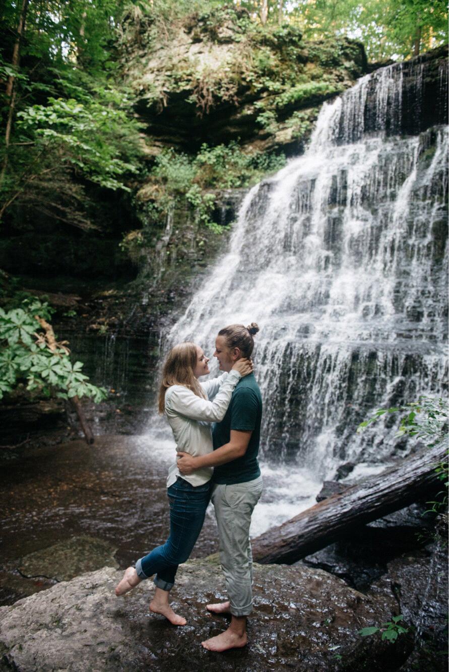 A fun (and awkward!) engagement session at Machine Falls! 2018
