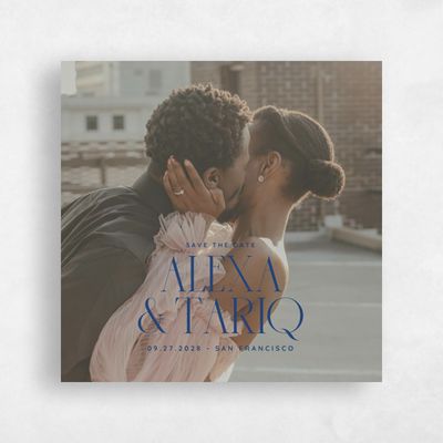 Light Navy, Blue Wedding Save the Date - Seibel Square