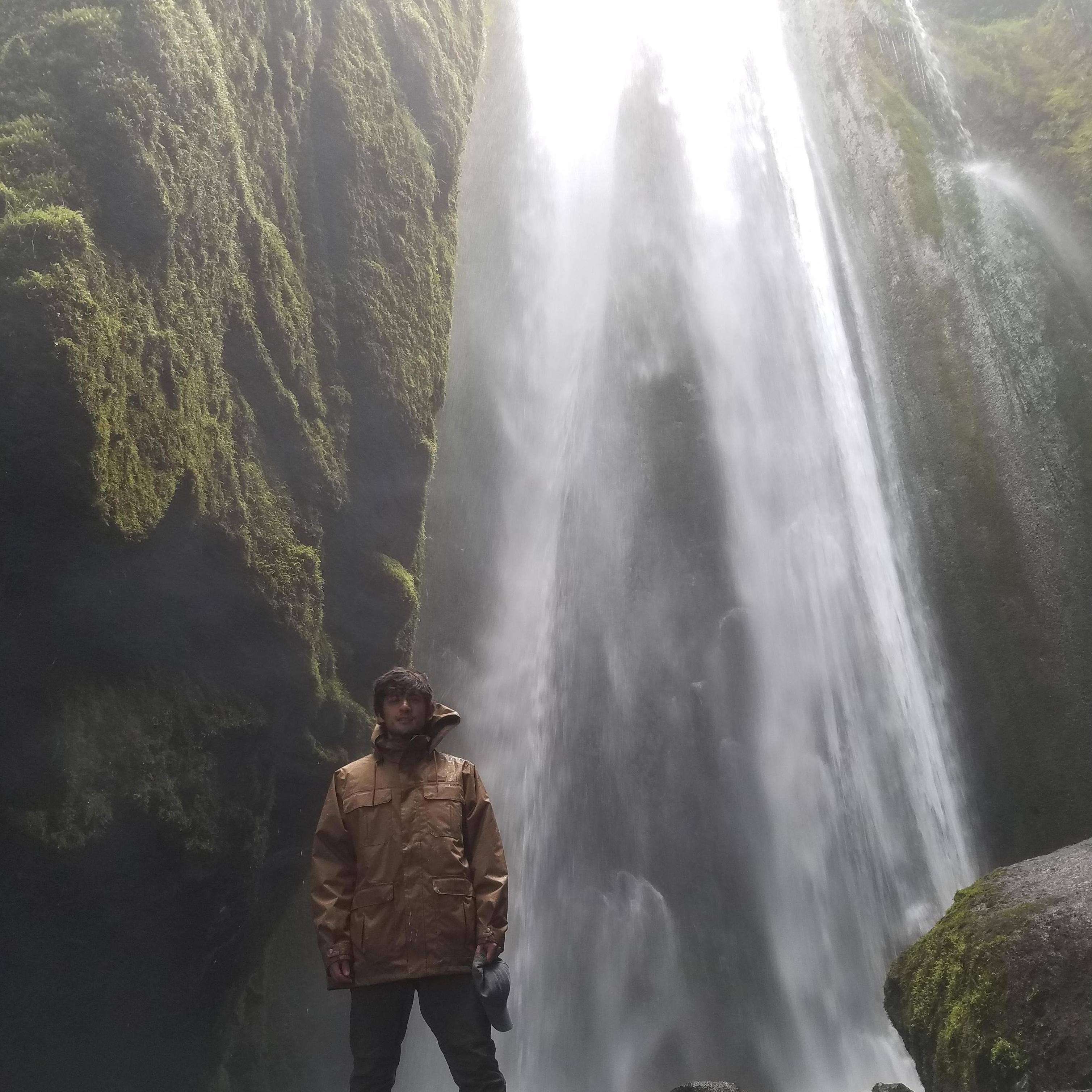 Ernest in one of Iceland's hidden waterfalls