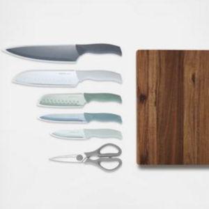 Quartz Soft Grip Non-Stick 12-Piece Knife Set with Cutting Board