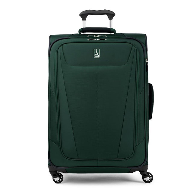 Travelpro Maxlite 5 Softside Expandable Luggage with 4 Spinner Wheels, Lightweight Suitcase, Men and Women, Forest Green, Checked-Medium 25-Inch
