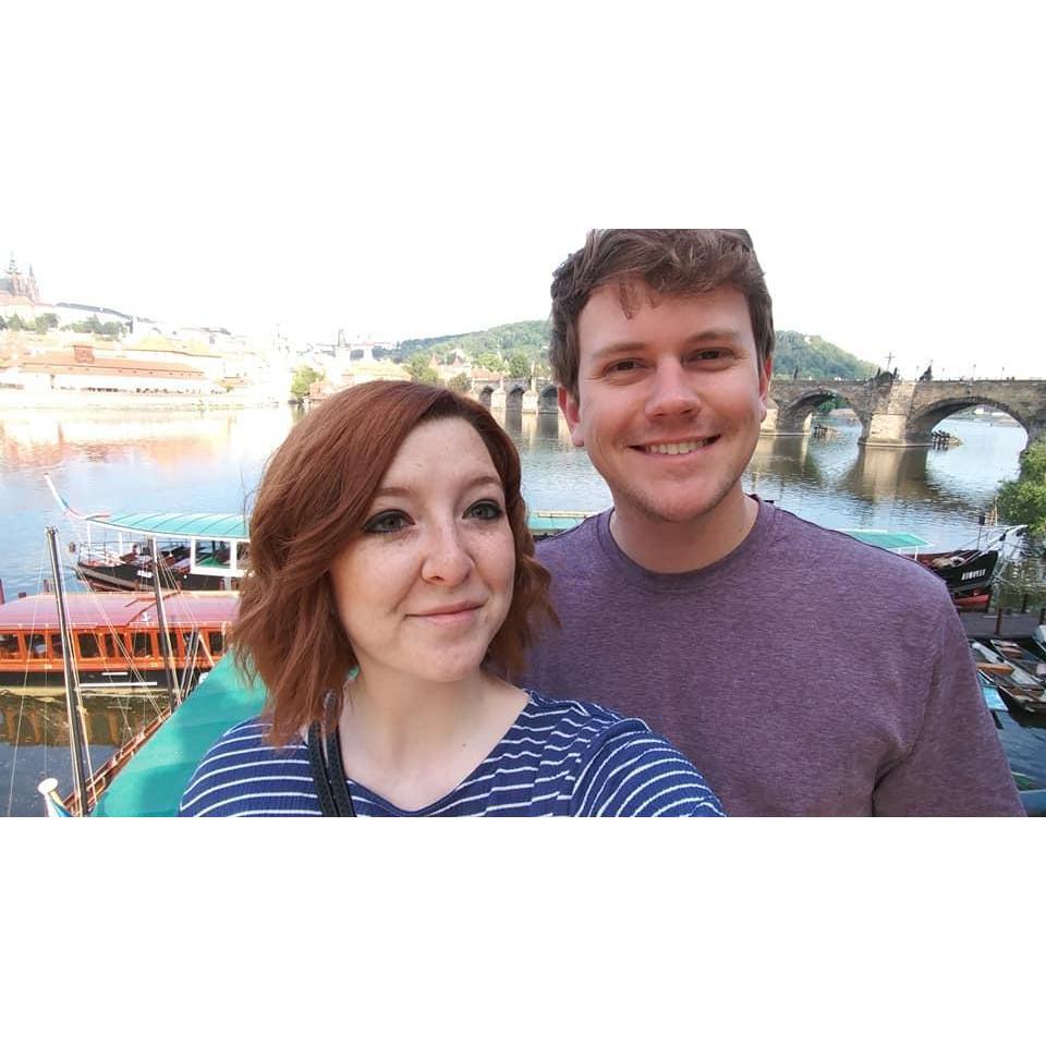 In front of the beautiful Charles Bridge. May '18