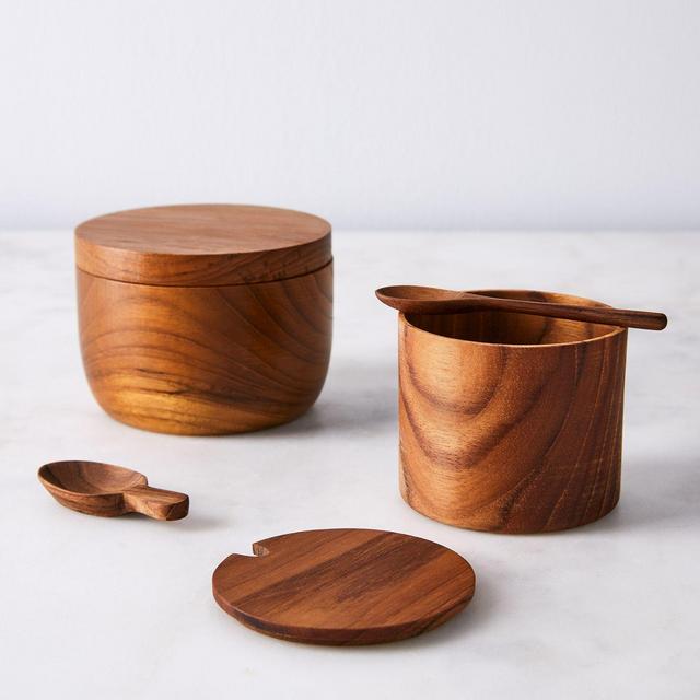 Teak Cellar & Spoon