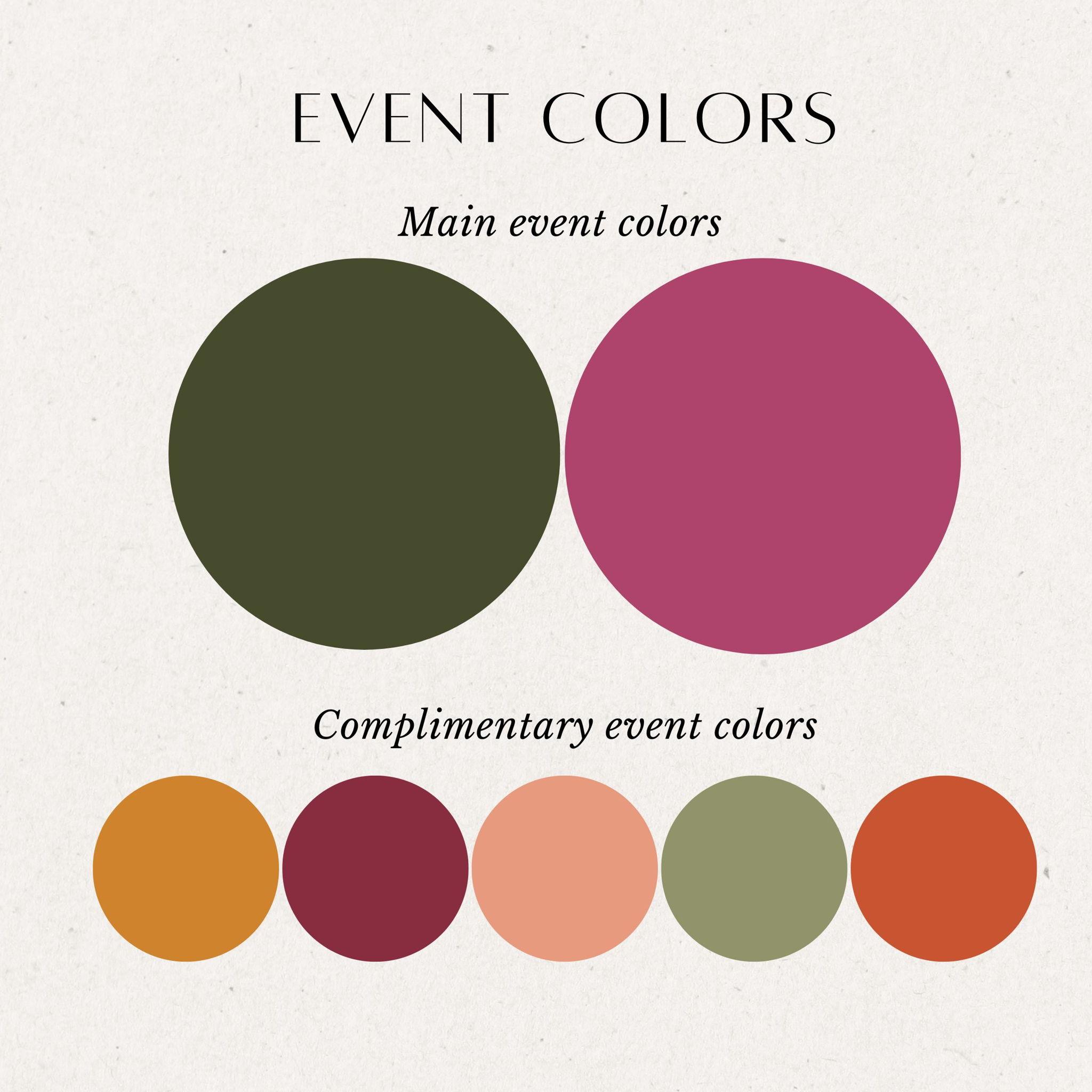 If you are looking for inspiration for what to wear, these are our event colors!
