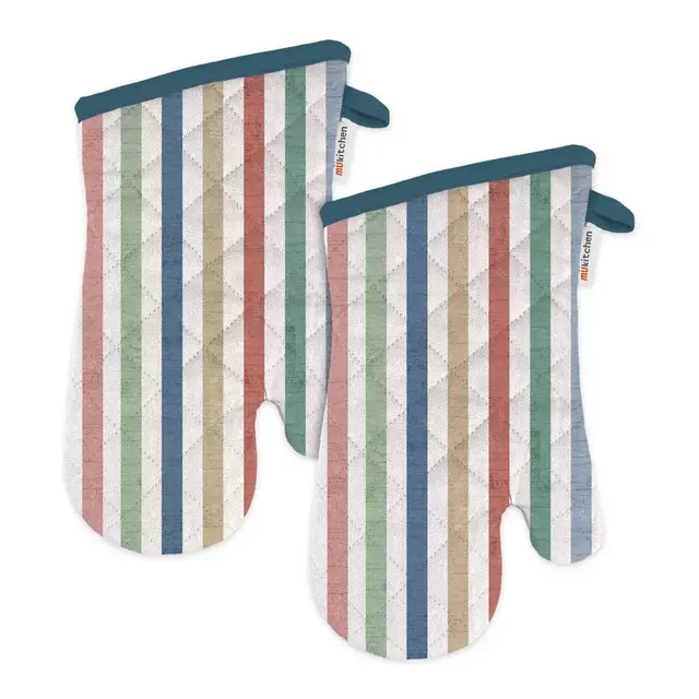 MU Kitchen™ Designer Print Beach Bums Cotton Oven Mitts (Set of 2)