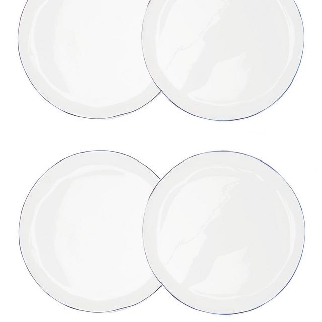 Feldspar Set of four painted-rim fine china side plates
