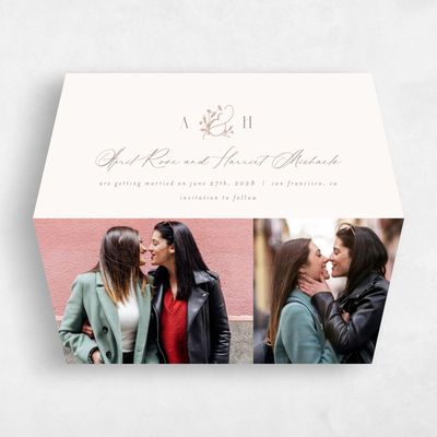 Beige Diamond Wedding Save the Date - Olmo Multiphoto