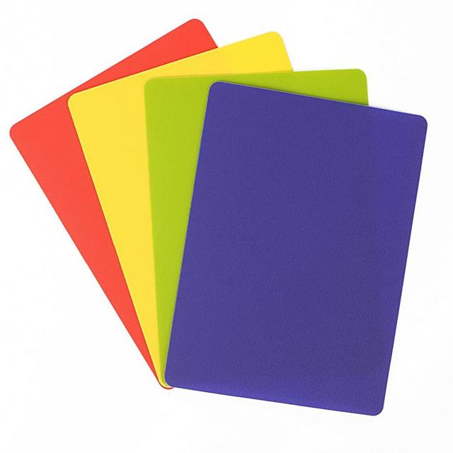 Dexas Heavy Duty Grippmat Flexible Cutting Board Set of Four, 8 by 11 inches, Blue, Green, Yellow, Red