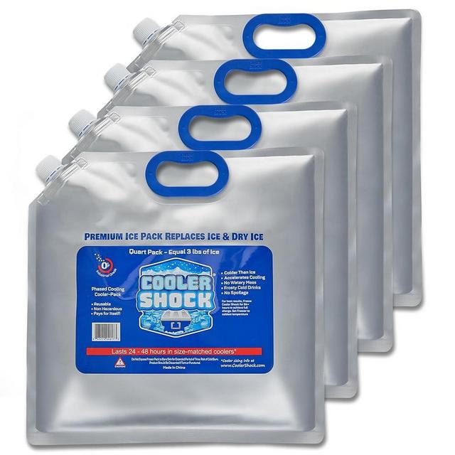 Cooler Shock Reusable Ice Packs for Cooler - Long Lasting Cold Freezer Packs for Coolers and Lunch Boxes - Cooler Ice Packs for Camping Gear, Fishing, Road Trips, Beach Must Haves