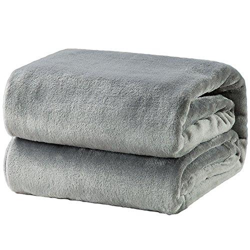 Bedsure Fleece Blanket King Size Grey Lightweight Super Soft Cozy Luxury Bed Blanket Microfiber