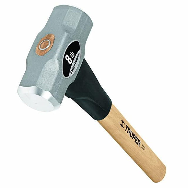 Truper 33187 8-Pound Sledge Hammer, Hickory Handle, 16-Inch