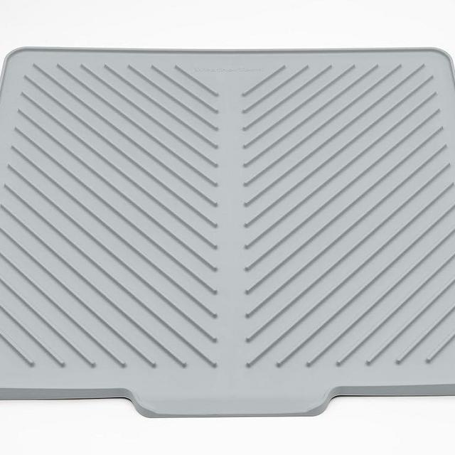 WeatherTech DishMat Drain- 16" x 18" Drip Dry Hand-Washed Dish Drying Mat, Pebble