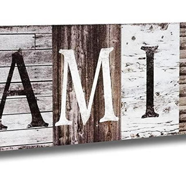 Family Wall Decor Home Sign - Laundry Room Sign, Family Sign, Living Room Wood Framed Art Canvas Decorative Signs, Large Wooden Rustic Decorations, Kitchen Farmhouse Love Quotes Decoration (Family)