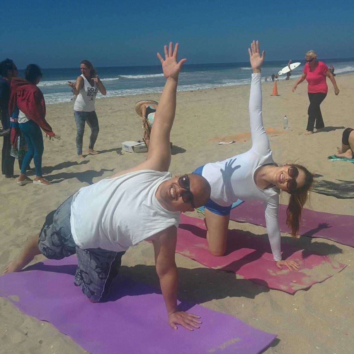 A couple that does yoga together...