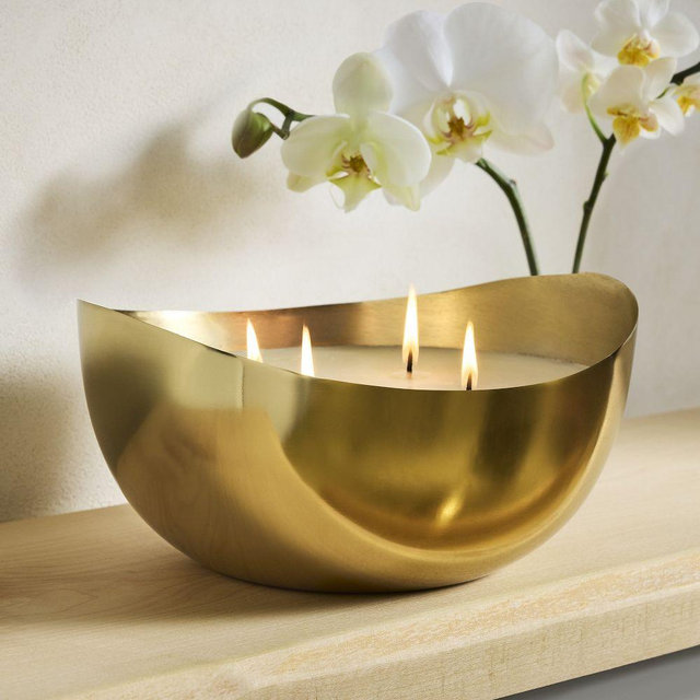 Rove Homescent, Metal Bowl Candle, 45 oz, Sea Salt Orchid