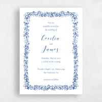 Blue Wedding Invitation - Brier Classic