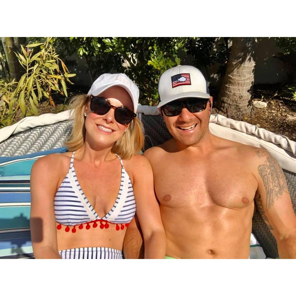 At the pool at our hotel in Key West.. We loved the pool but not the construction going on. Missed the memo on that one but still had the best time.