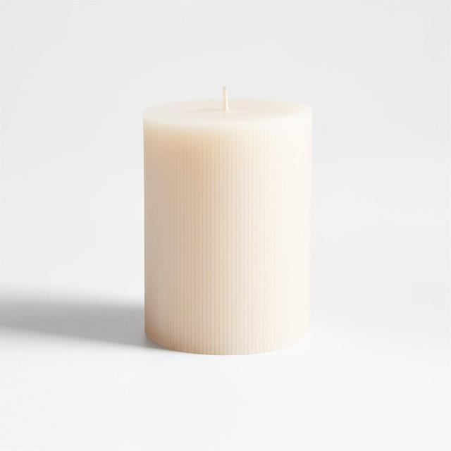 3"x4" Ribbed Linen Pillar Candle