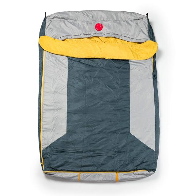 OmniCore Designs Multi Down Double Wide Hooded Rectangular Sleeping Bag (10F Red / 30F Yellow) with 4pt. Compression Stuff Sack