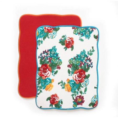 The Pioneer Woman Country Garden Reversible Dish Drying Mat, 2pk