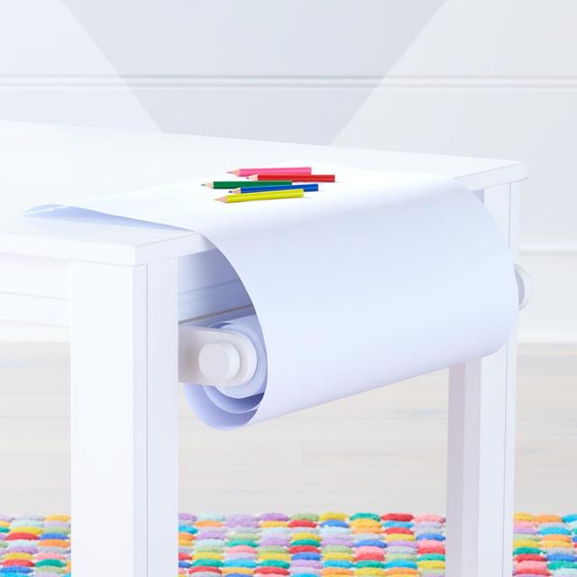 White Adjustable Kids Table Paper Roll Holder