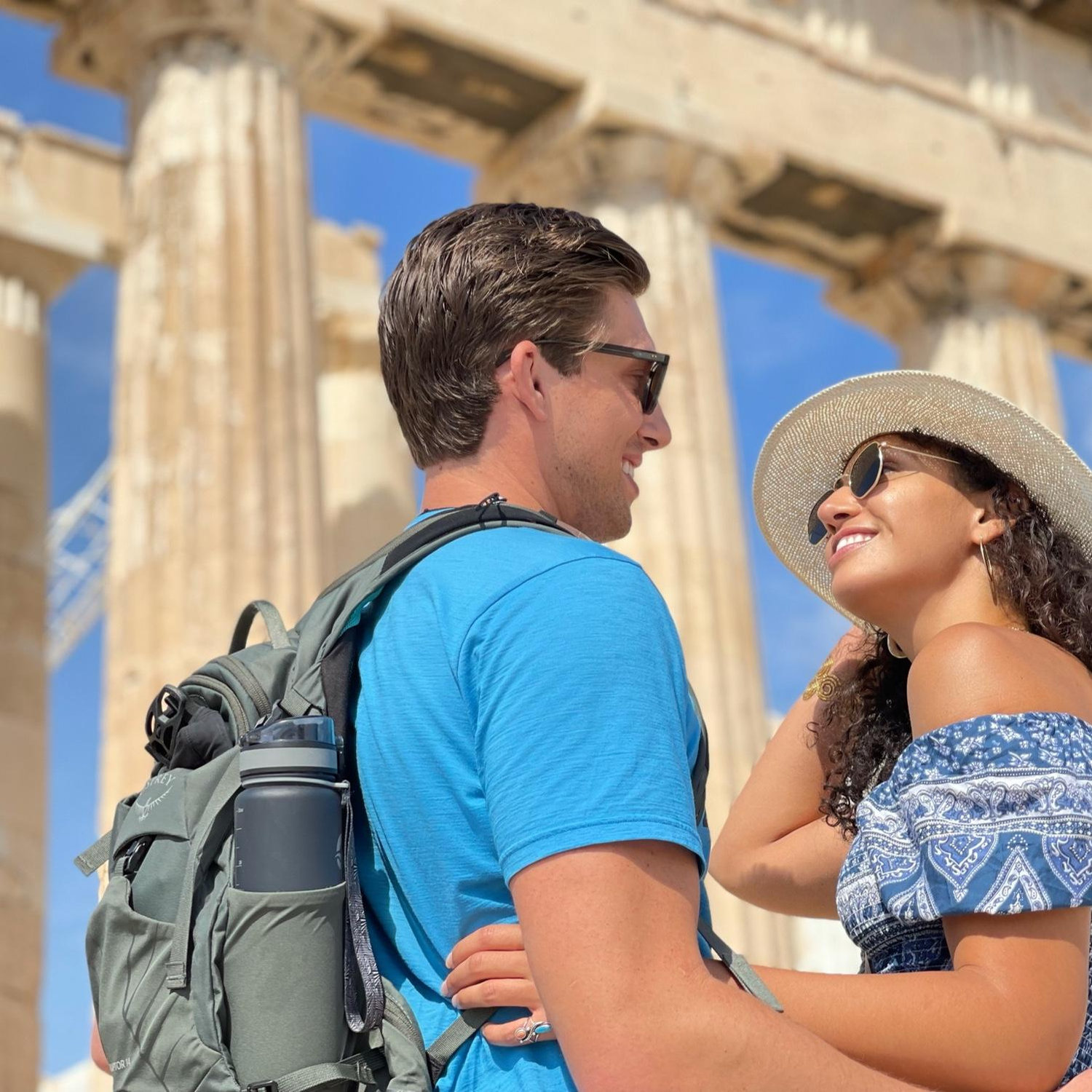 Enjoying the views of the Acropolis in Athens, Greece.