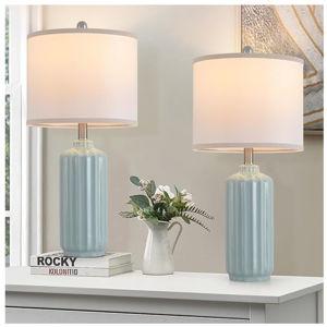 Table Lamps Set of 2, Light Blue