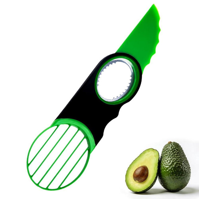 3 in 1 Avocado slicer,dishwasher safe(Green)
