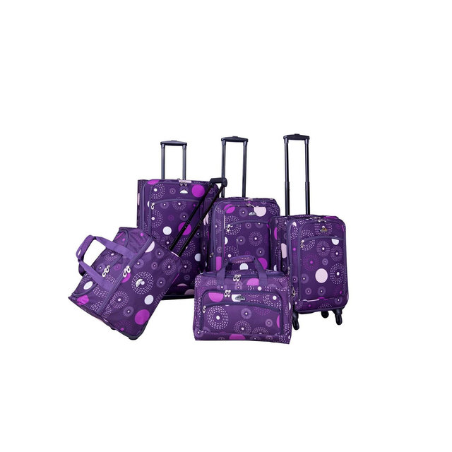 American Flyer Fireworks 5 Piece Spinner Luggage Set