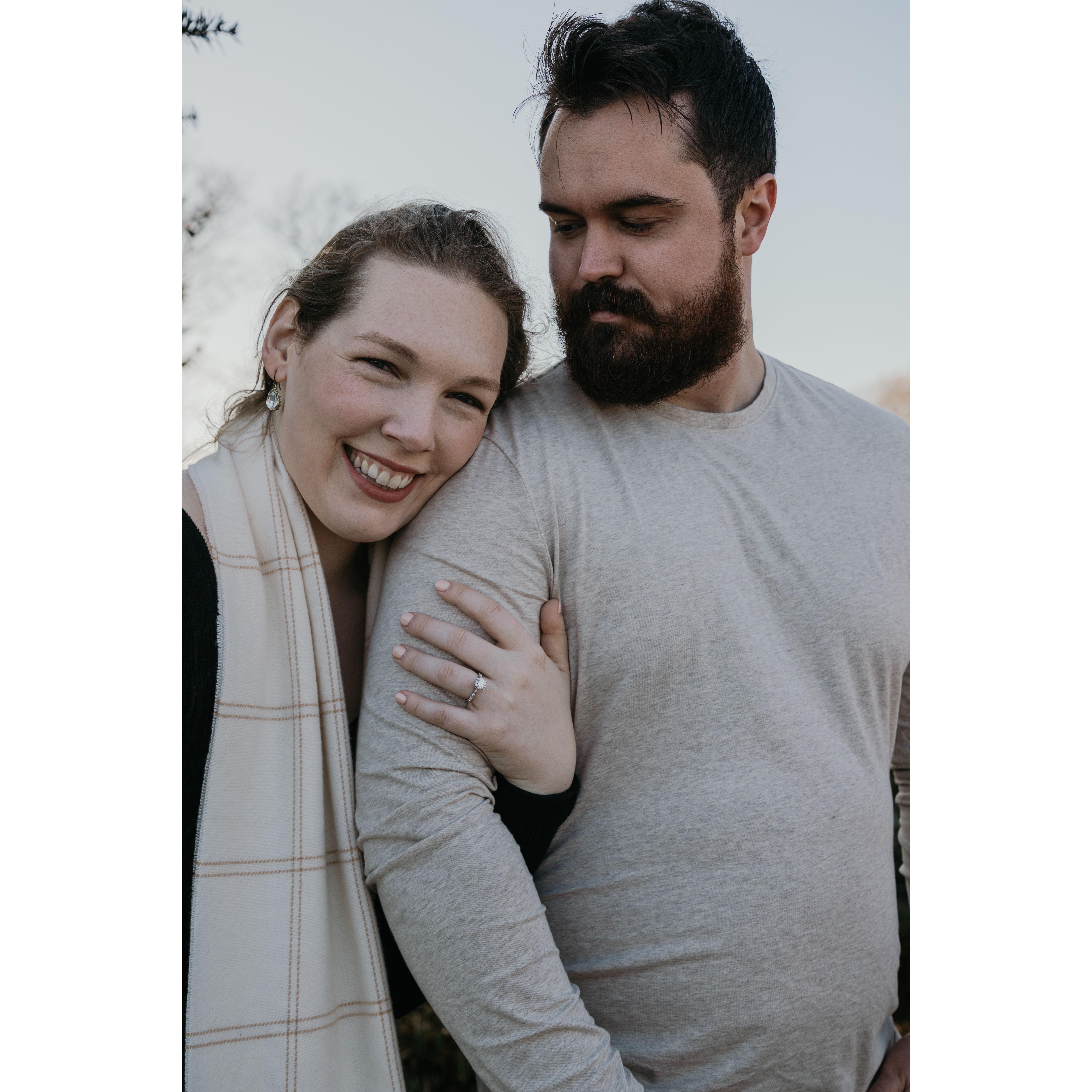 This was taken at Harkness Park during our engagement photo shoot. It had been pouring all morning but the sun came out of the clouds as we pulled up to the location!