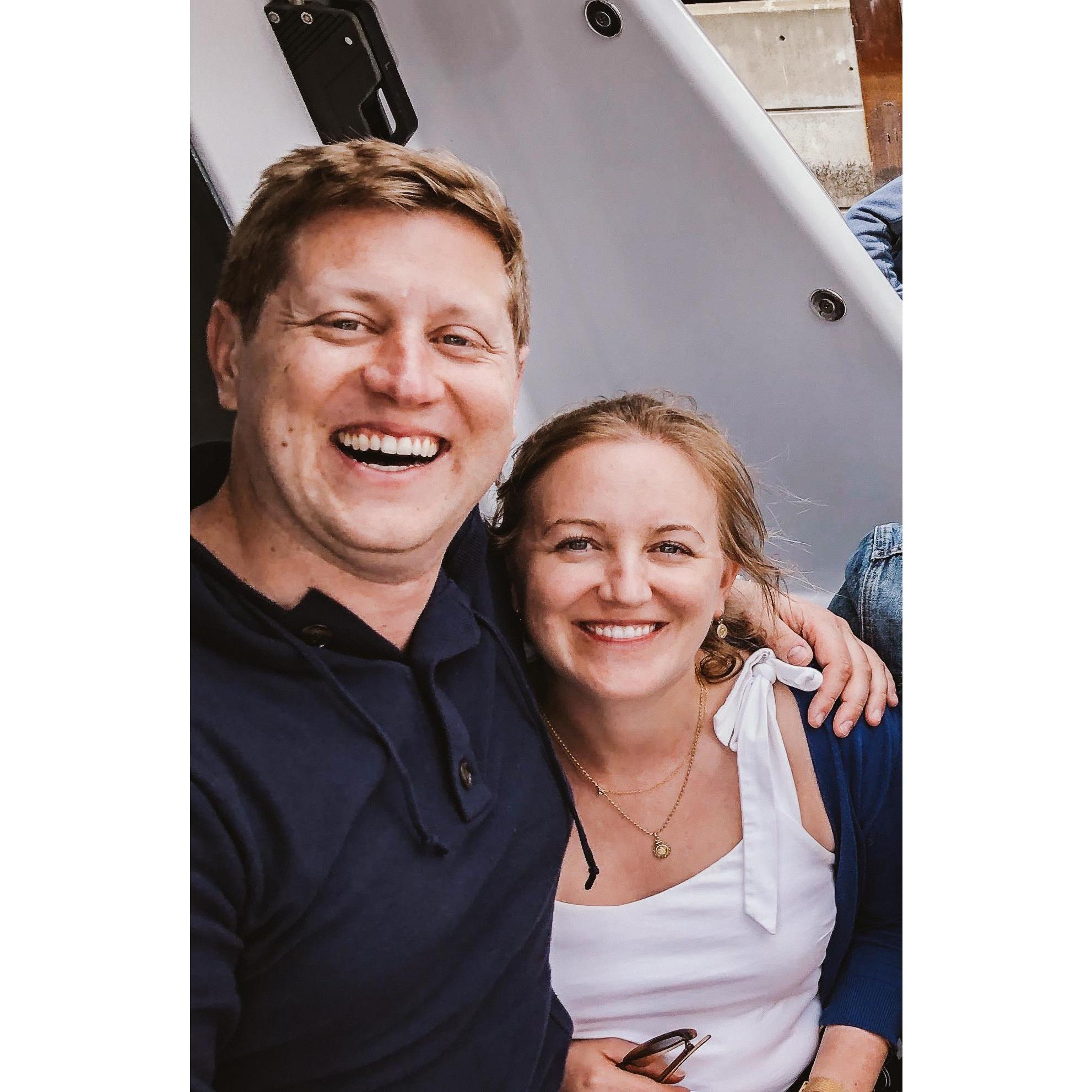 we're on a boat.