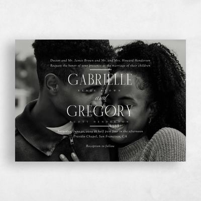 White Landscape Wedding Invitation - Balsam Photo