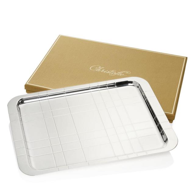 Christofle Graphik Silverplated Tray Medium, 8" x 12"