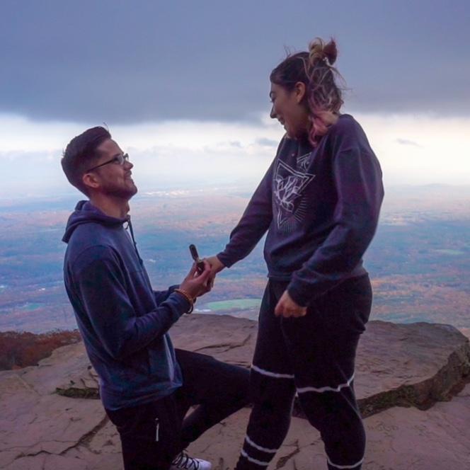 The proposal!!! On Overlook Mountain in the Catskills
