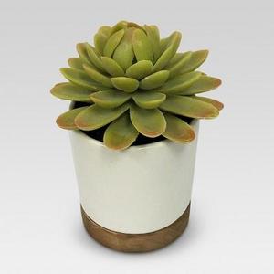 Artificial Plant in White Pot Small