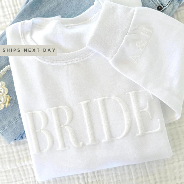 Future Mrs Sweatshirt, Bride Crewneck, Custom Gift For Bride, Engagement Gift, Personalized Gift for Bride, Initial Sleeve