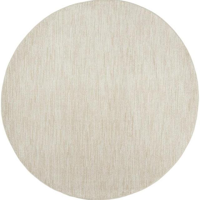 Nourison Essentials Indoor/Outdoor Ivory Beige 8' x round Area Rug, Easy -Cleaning, Non Shedding, Bed Room, Living Room, Dining Room, Backyard, Deck, Patio (8 Round)