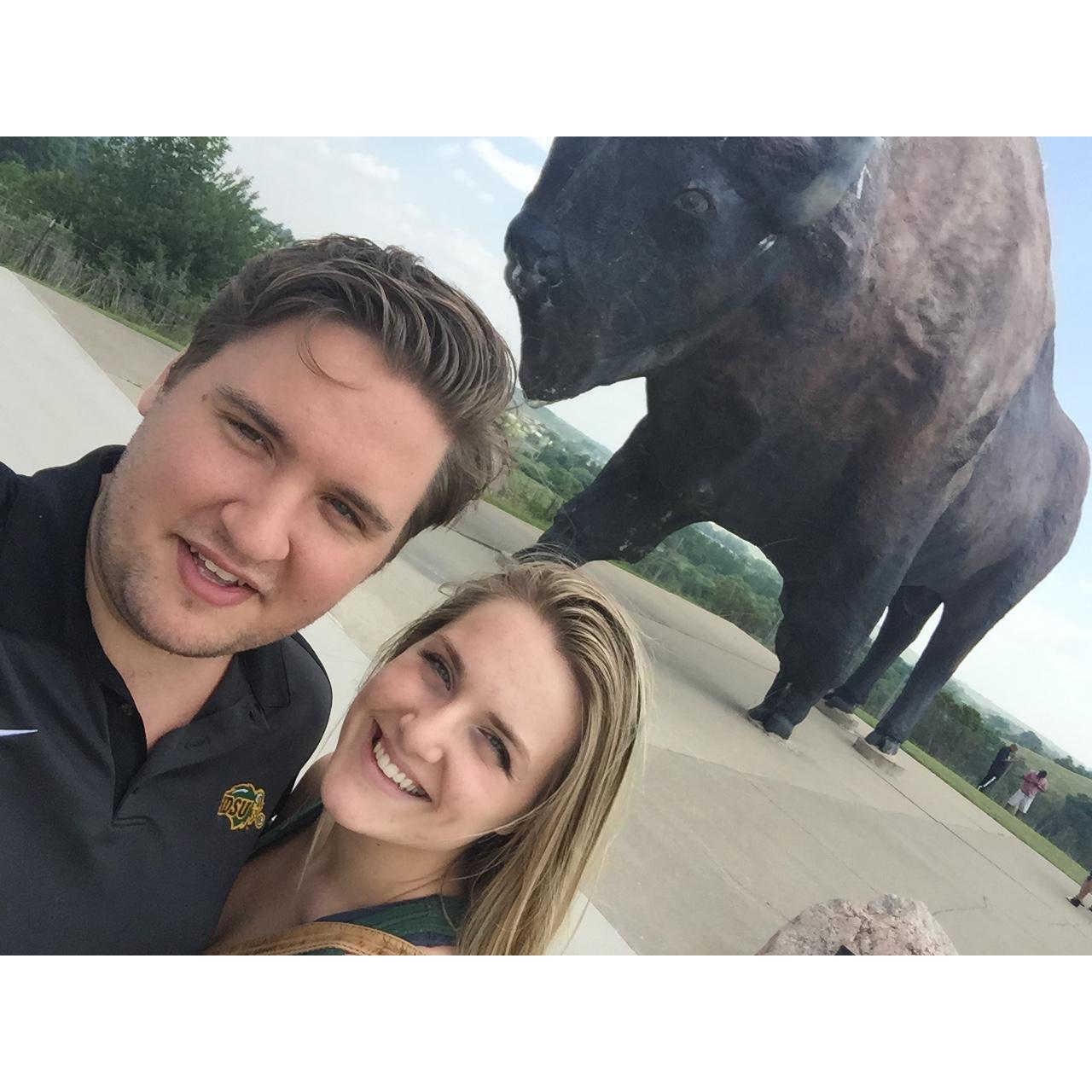 6.28.15 - Our 1st picture! Jamestown was our "meet in the middle" stop when Alex went home to New Rockford for the summer while Erica worked in Fargo.