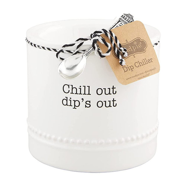Mud Pie Circa Dip Chiller, White, assembled 5" x 4.5" dia
