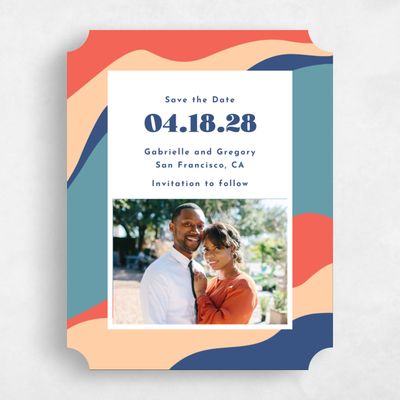Blue Ticket Wedding Save the Date - Laula Photo